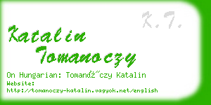 katalin tomanoczy business card